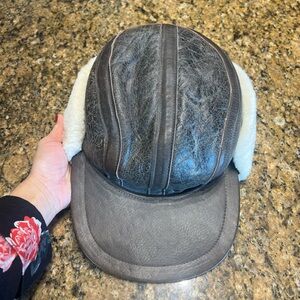 Eddie Bauer vintage Men's Brown Leather Aviator Hat